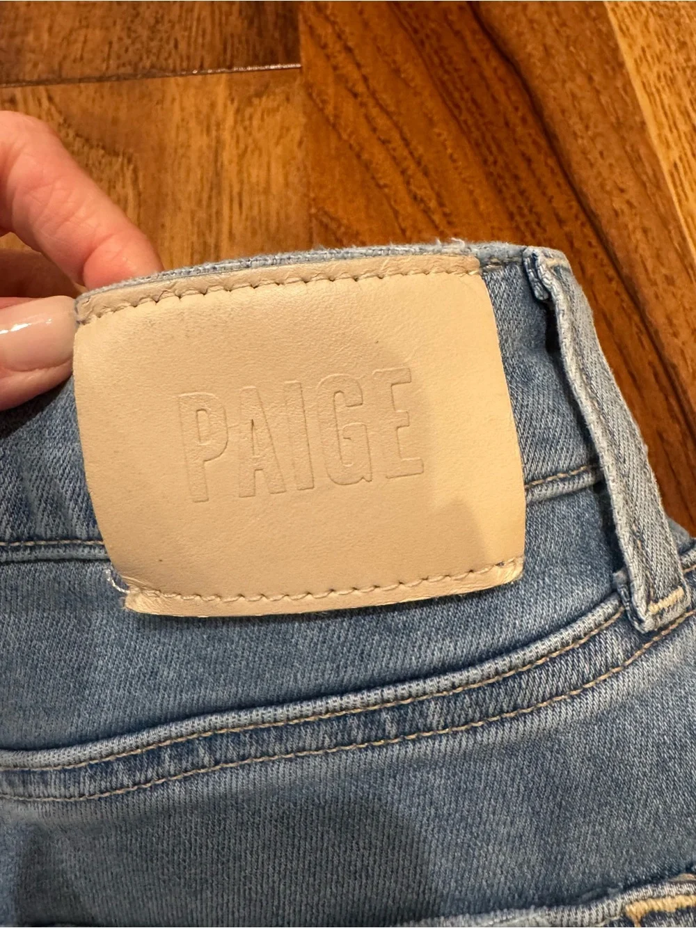 PAIGE Light Blue Raw-Hem Wide Leg Jeans - Picture 16 of 16